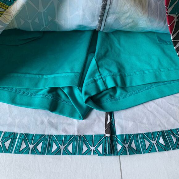 Slazenger Skort Womens 8 Teal Geometric Golf Athletic Casual Modest Active Hike - Picture 5 of 8